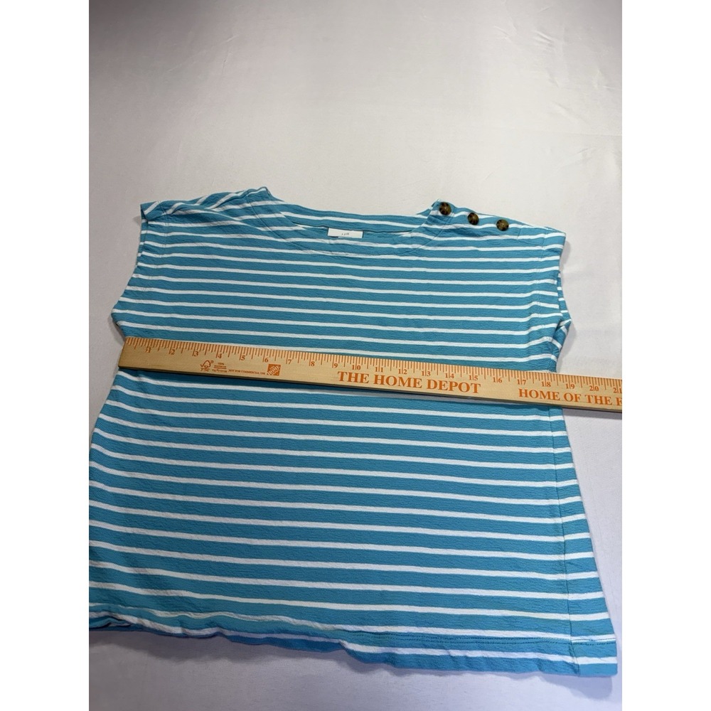 J. Jill Women's Sleeveless Boat Neck Knit 100% Cotton Striped Top S Petite - Picture 6 of 7